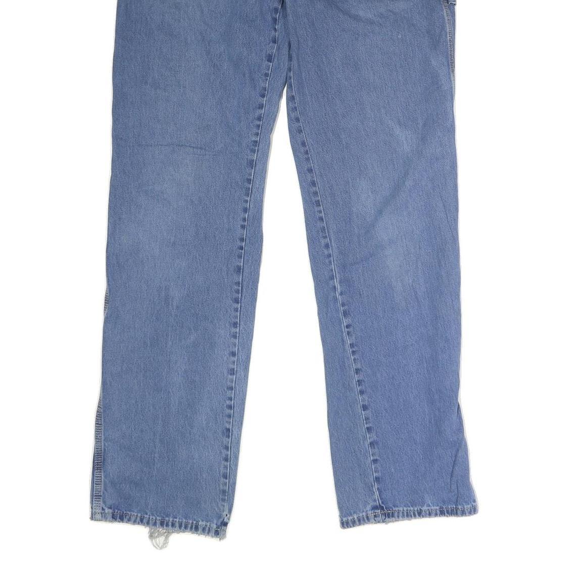 DICKIES Mens Jeans Blue Regular Straight Denim Medium W35 L34 Workwear Button