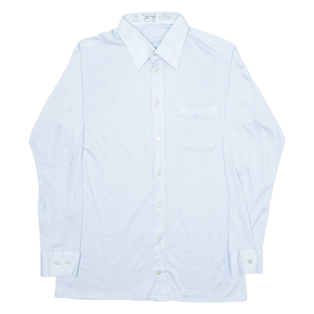 LIBERO Mens Plain Shirt Blue Long Sleeve S