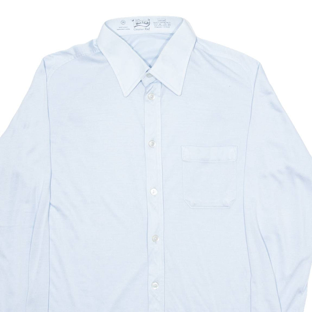 LIBERO Mens Plain Shirt Blue Long Sleeve S