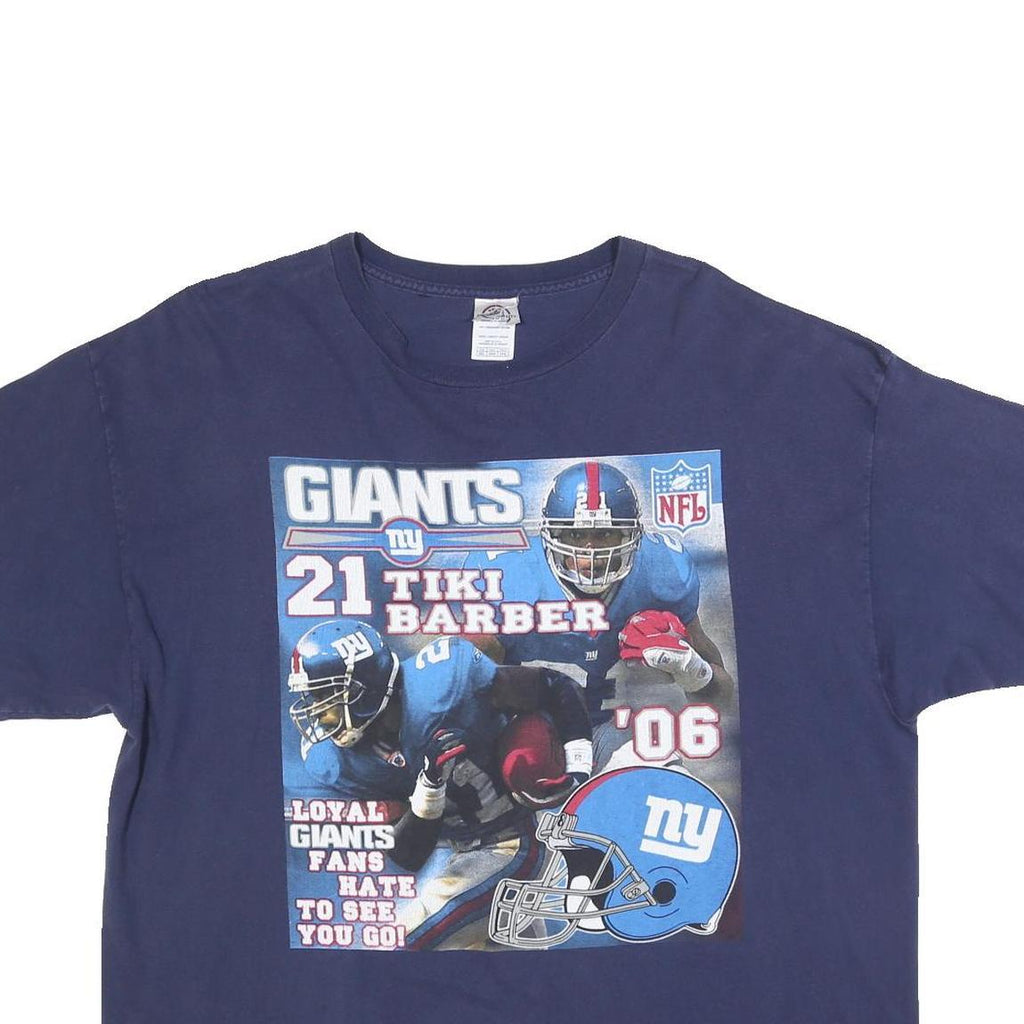 DELTA Mens Blue Giants Tiki Barber 2XL Short Sleeve Crew Neck Cotton Blend