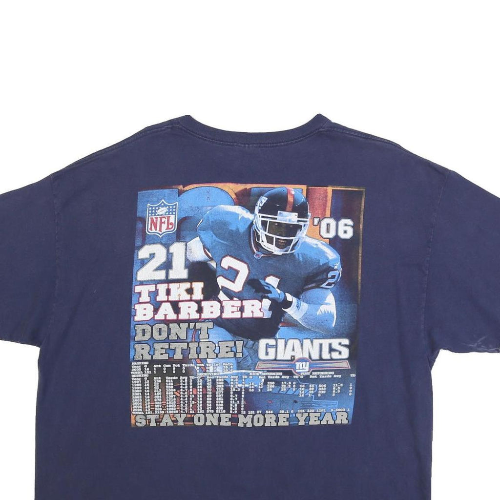 DELTA Mens Blue Giants Tiki Barber 2XL Short Sleeve Crew Neck Cotton Blend