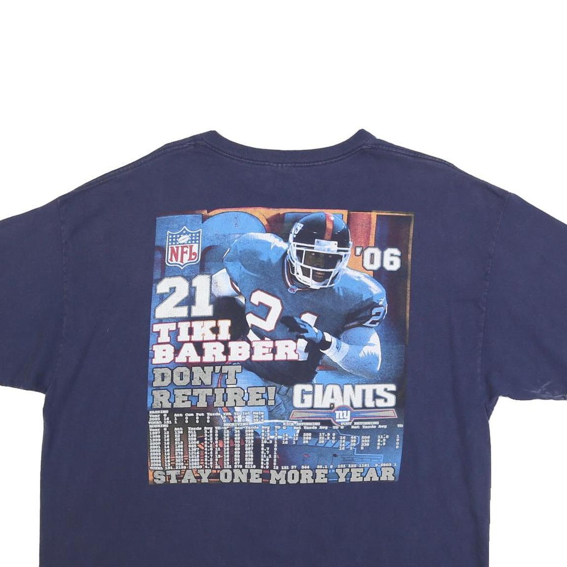 DELTA Mens Blue Giants Tiki Barber 2XL Short Sleeve Crew Neck Cotton Blend