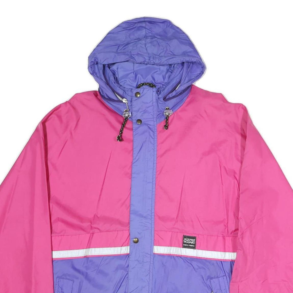 AQUA GUARD Womens Pink & Purple Zip Jacket S Woven Colourblock Hooded Casual