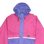 AQUA GUARD Womens Pink & Purple Zip Jacket S Woven Colourblock Hooded Casual