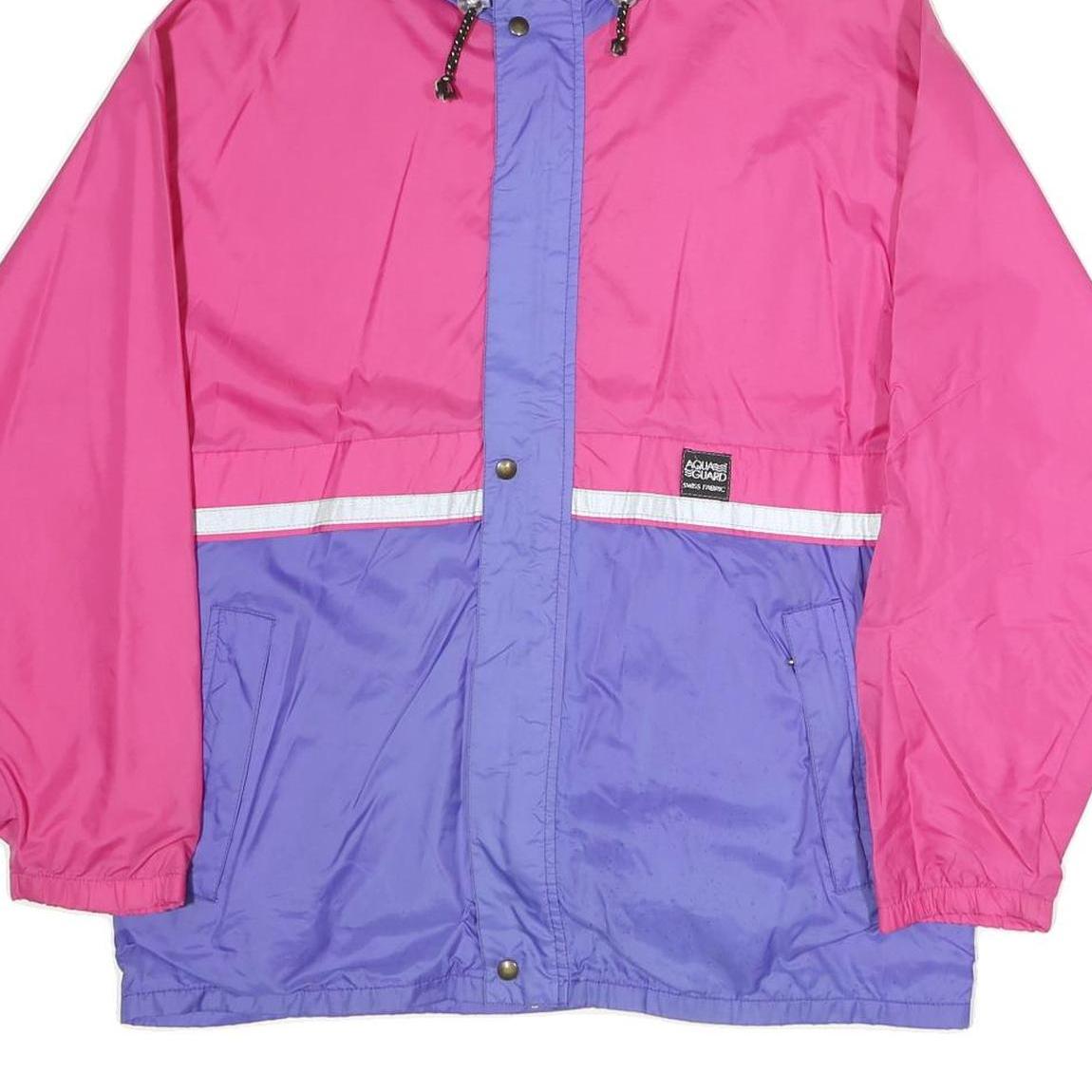 AQUA GUARD Womens Pink & Purple Zip Jacket S Woven Colourblock Hooded Casual