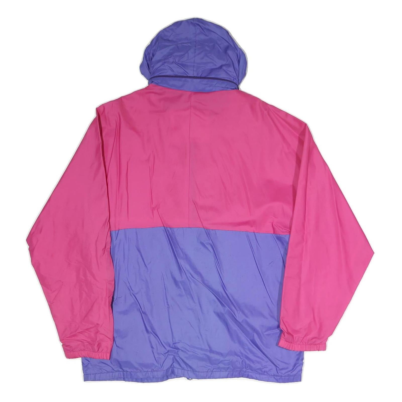 AQUA GUARD Womens Pink & Purple Zip Jacket S Woven Colourblock Hooded Casual