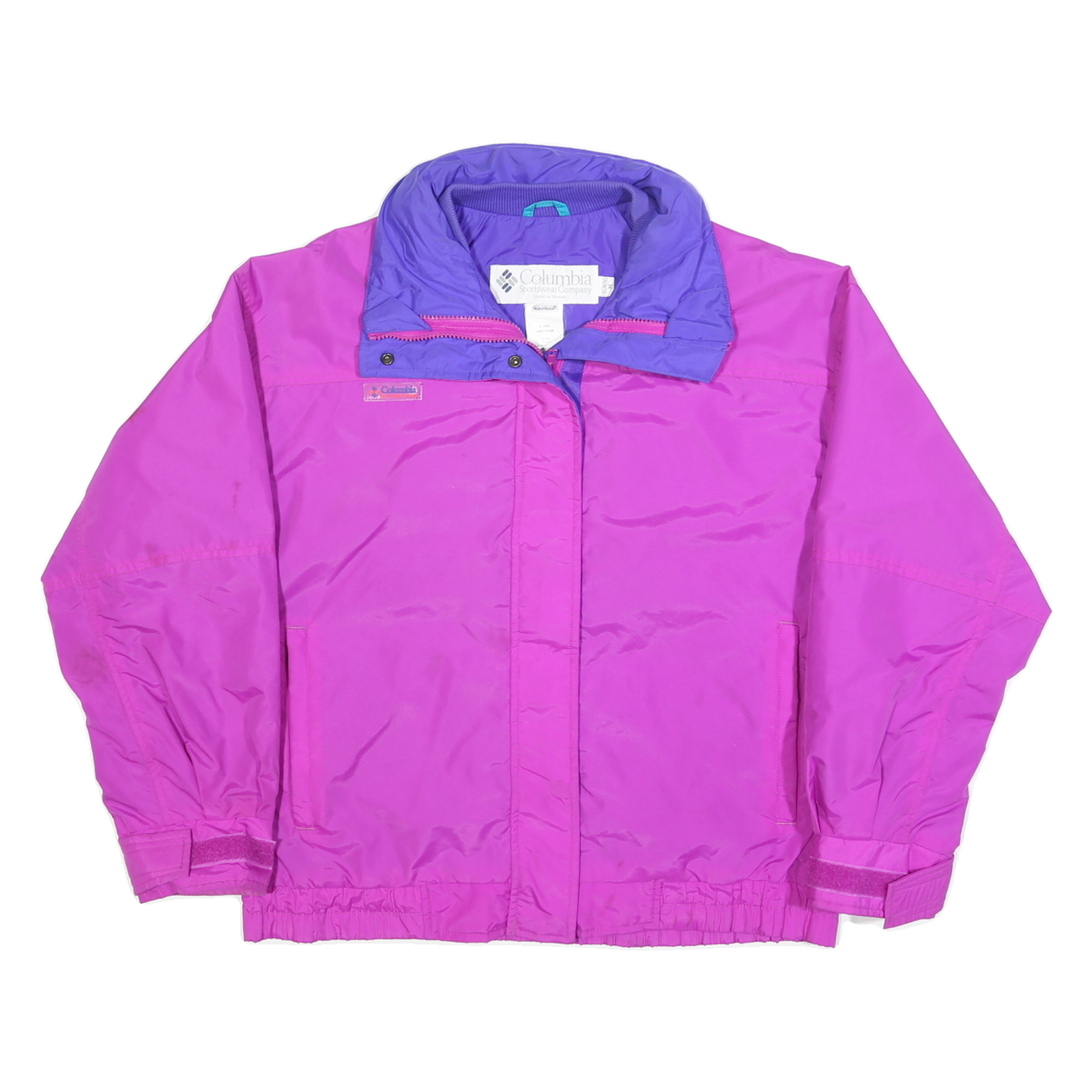 COLUMBIA Mens Purple & Pink Outdoor Jacket M Polyester Plain Zip Casual