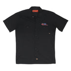 DICKIES Mens Black Polyester Blend Shirt M Workwear Logo Embroidered