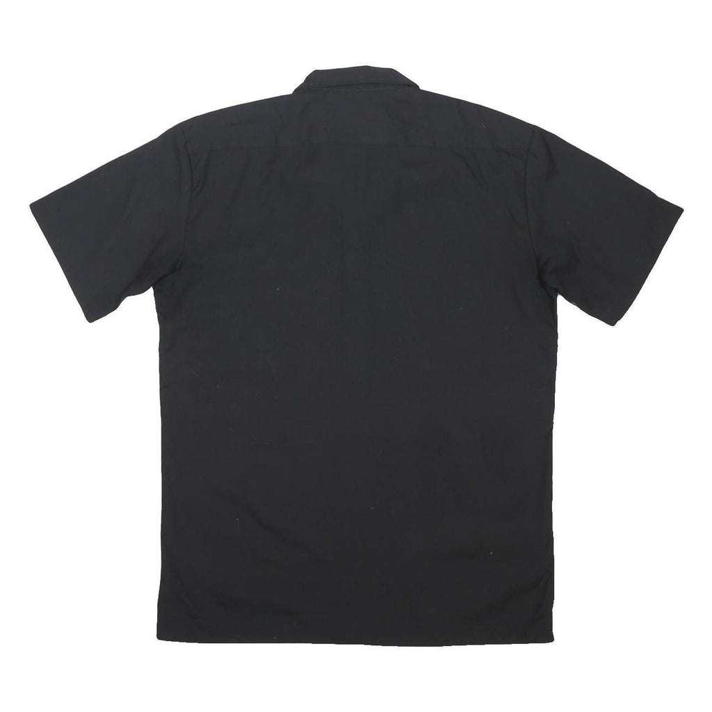 DICKIES Mens Black Polyester Blend Shirt M Workwear Logo Embroidered
