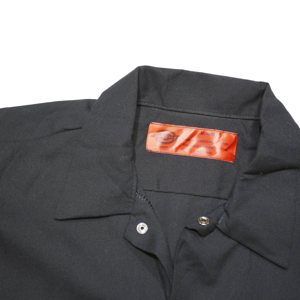 DICKIES Mens Black Polyester Blend Shirt M Workwear Logo Embroidered