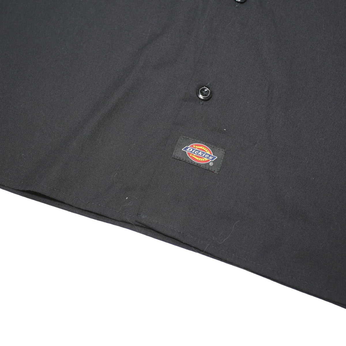 DICKIES Mens Black Polyester Blend Shirt M Workwear Logo Embroidered