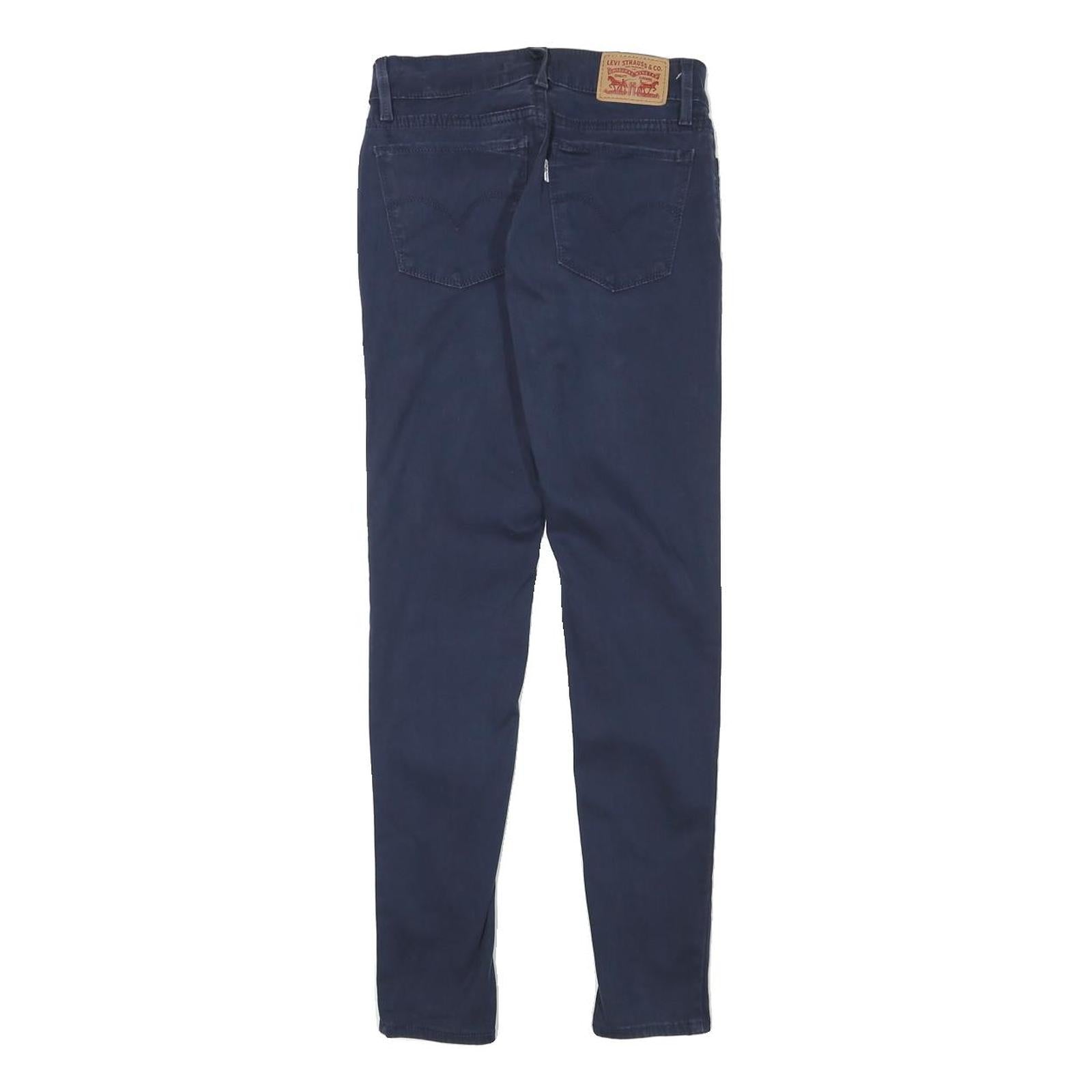 LEVI'S Womens Cotton Blend Blue Slim Skinny Trousers W24 L27 Zip Fastening