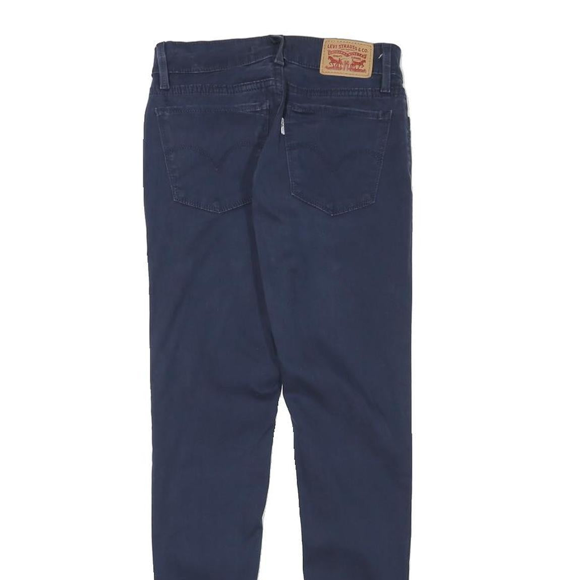 LEVI'S Womens Cotton Blend Blue Slim Skinny Trousers W24 L27 Zip Fastening