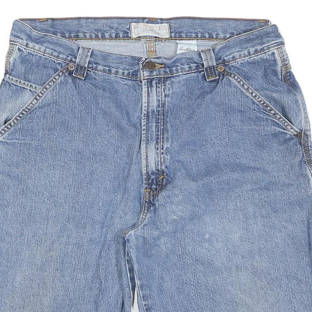 LEVI'S Mens Denim Blue Casual Shorts L W34 Cotton Blend Button Closure