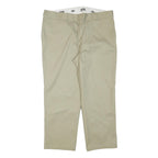 DICKIES Mens Regular Fit Beige Cotton Blend Zip Trousers W40 L27 Classic