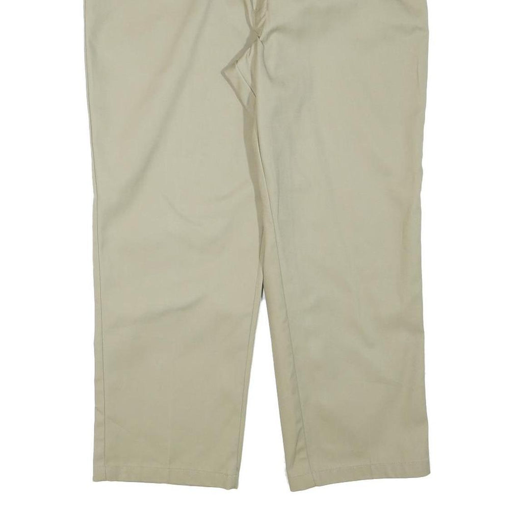 DICKIES Mens Regular Fit Beige Cotton Blend Zip Trousers W40 L27 Classic