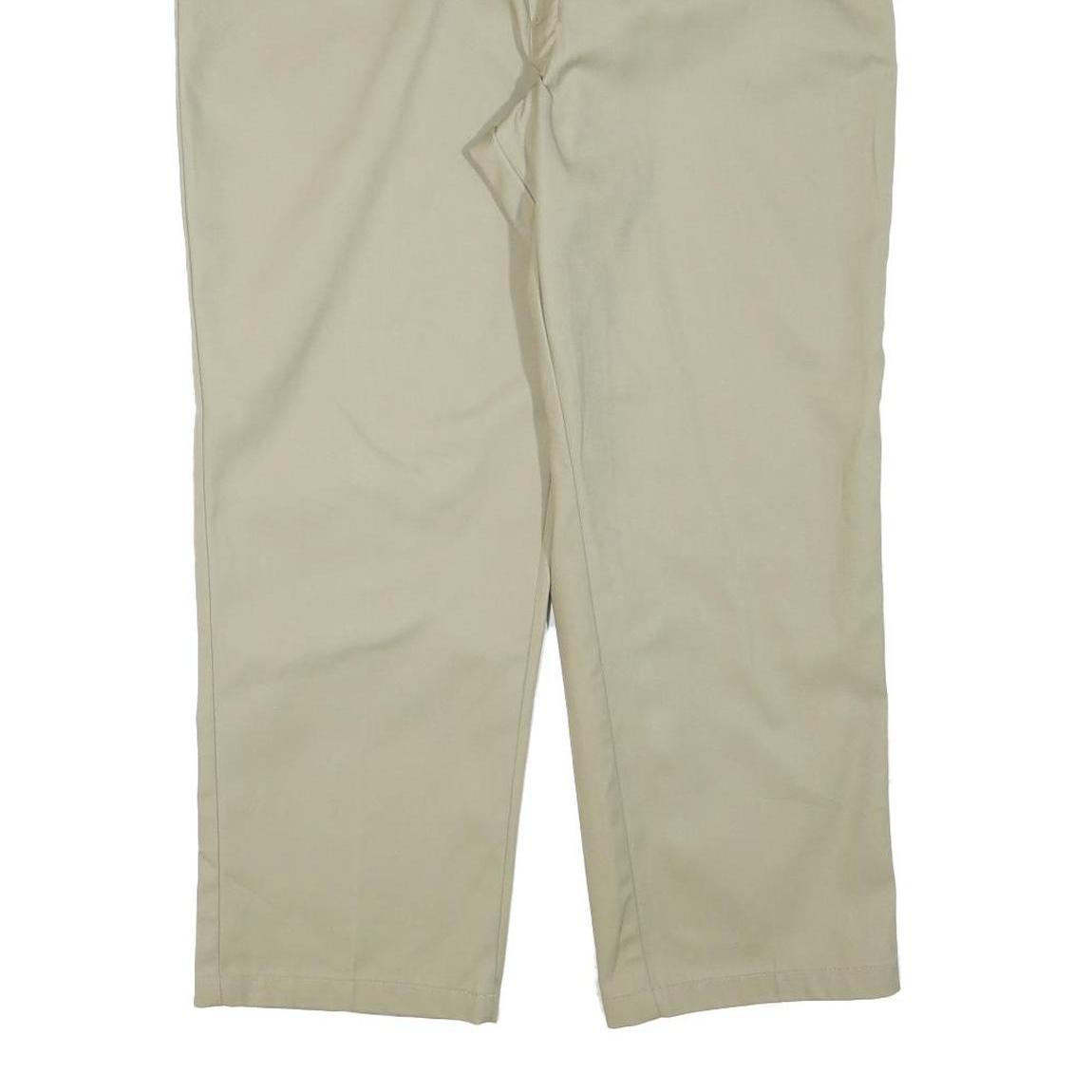 DICKIES Mens Regular Fit Beige Cotton Blend Zip Trousers W40 L27 Classic