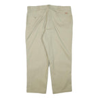 DICKIES Mens Regular Fit Beige Cotton Blend Zip Trousers W40 L27 Classic
