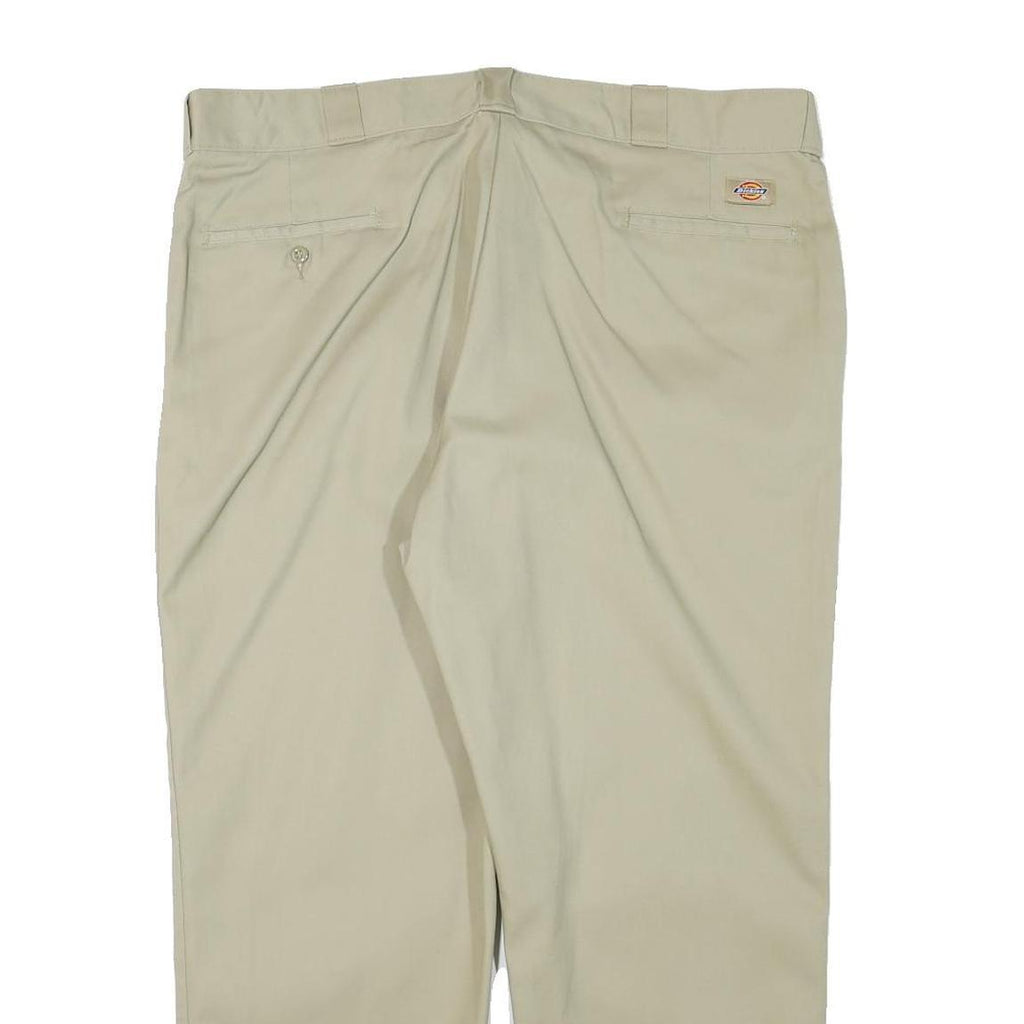 DICKIES Mens Regular Fit Beige Cotton Blend Zip Trousers W40 L27 Classic