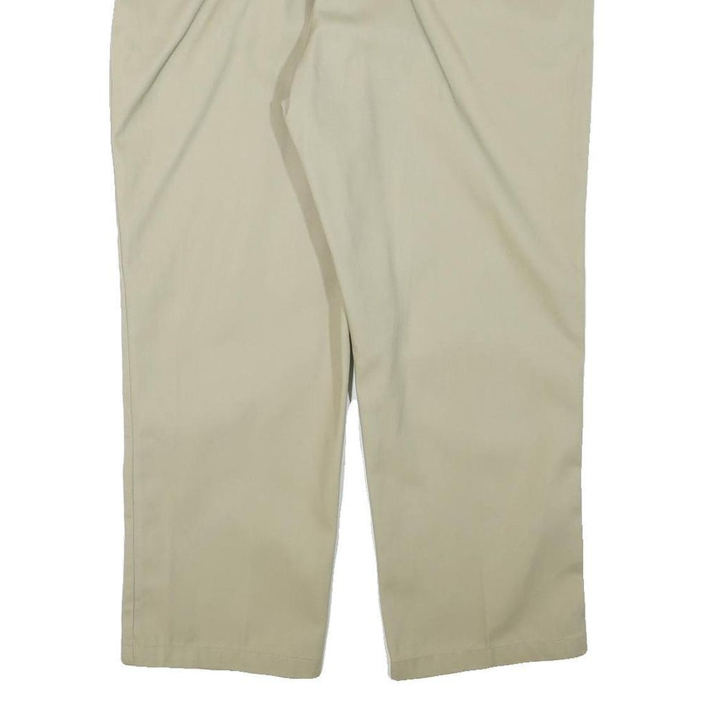 DICKIES Mens Regular Fit Beige Cotton Blend Zip Trousers W40 L27 Classic