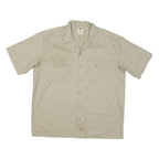DICKIES Mens Beige Cotton Blend Work Shirt XL Button Pocket Casual Classic