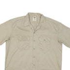 DICKIES Mens Beige Cotton Blend Work Shirt XL Button Pocket Casual Classic