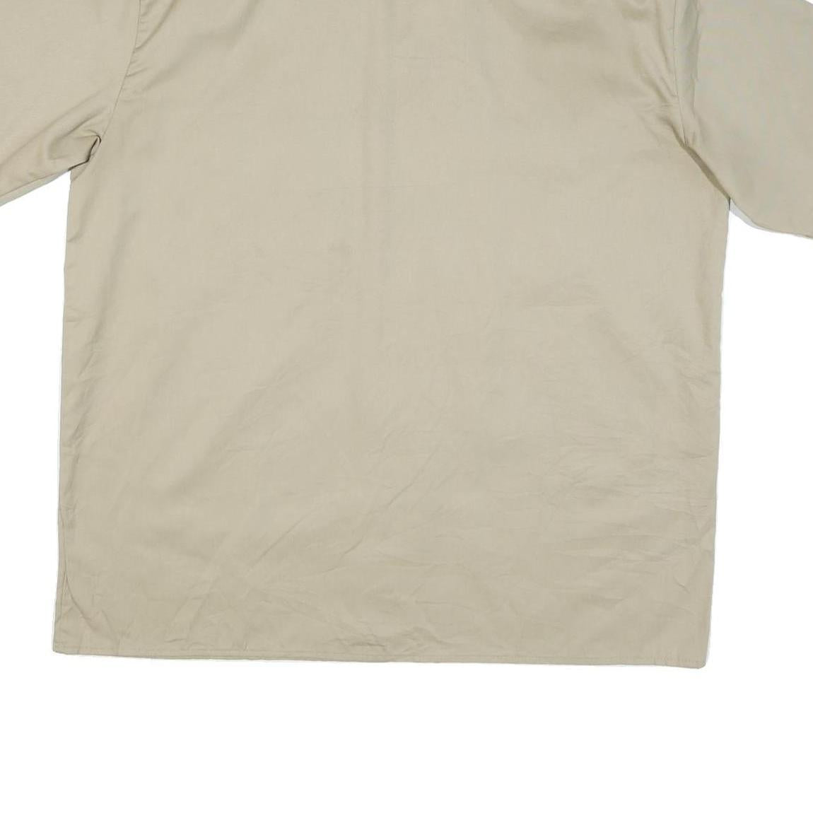 DICKIES Mens Beige Cotton Blend Work Shirt XL Button Pocket Casual Classic