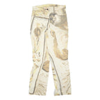 GATTINONI Womens Cotton Blend Beige Animal Botanical Print Regular Leg Trousers