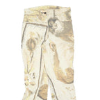 GATTINONI Womens Cotton Blend Beige Animal Botanical Print Regular Leg Trousers