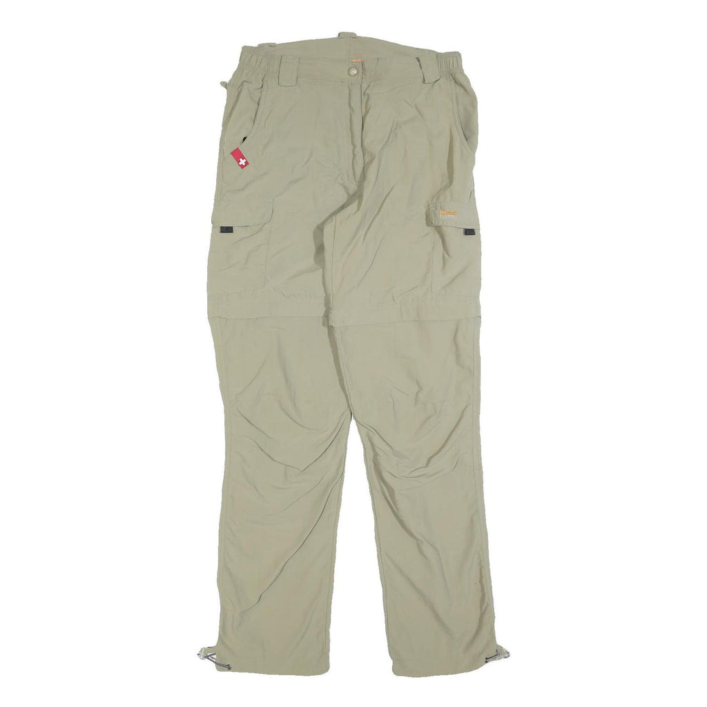 BIG TRAMP Womens Polyester Blend Beige Regular Fit Straight Leg Trousers W28 L32