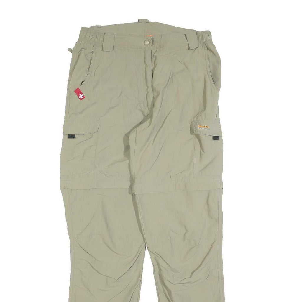 BIG TRAMP Womens Polyester Blend Beige Regular Fit Straight Leg Trousers W28 L32