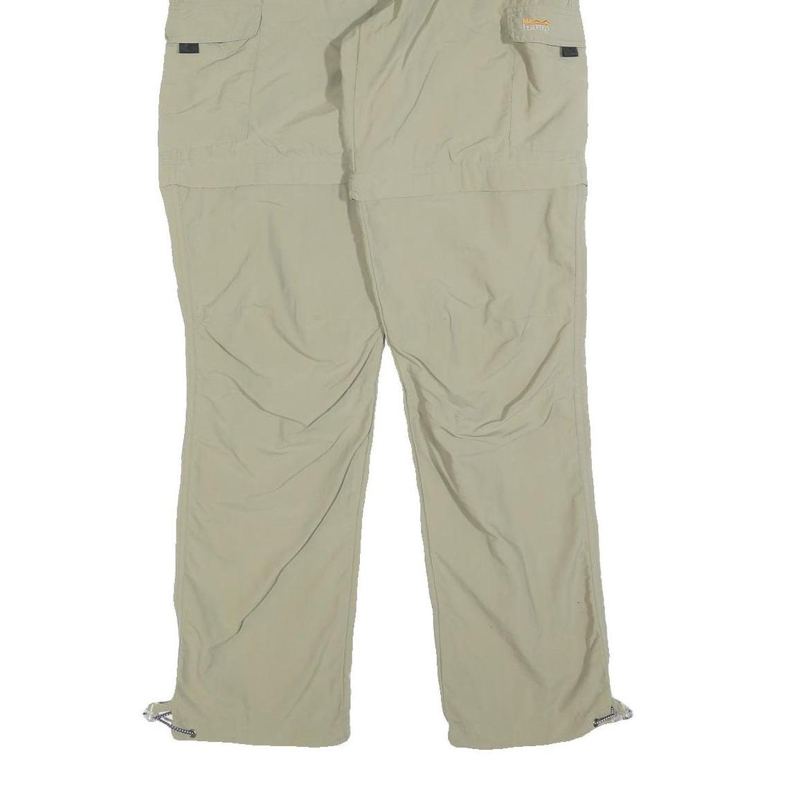 BIG TRAMP Womens Polyester Blend Beige Regular Fit Straight Leg Trousers W28 L32