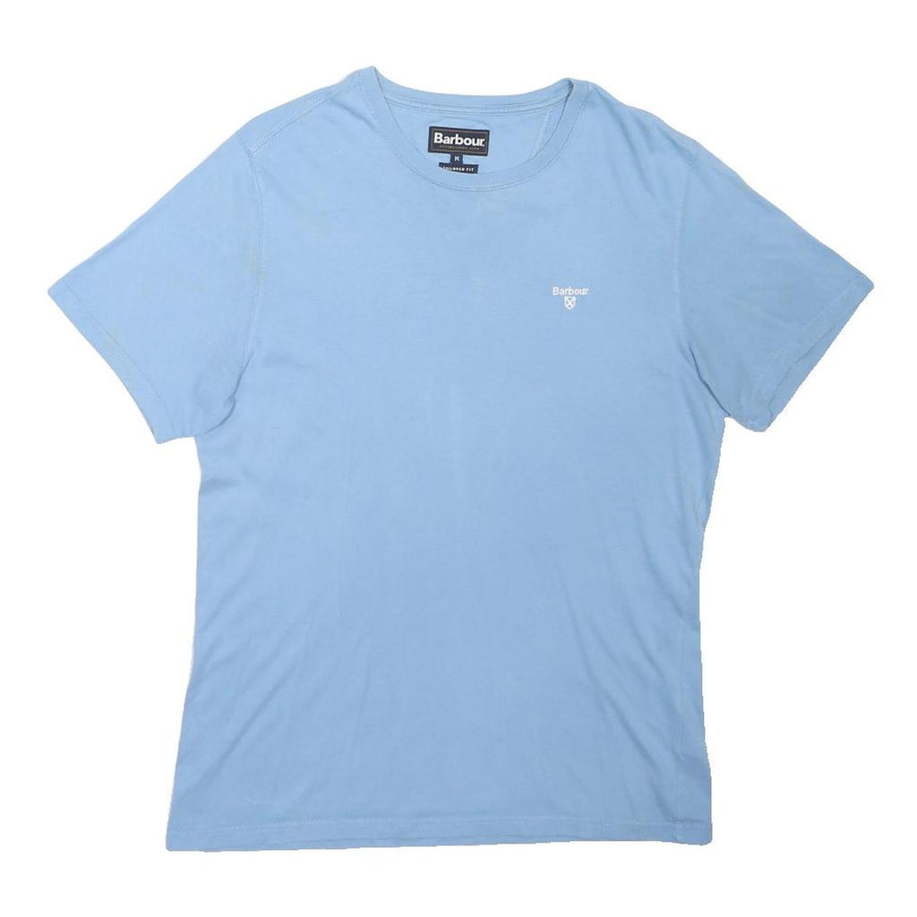 BARBOUR Mens Blue Crew Neck Short Sleeve T-Shirt M Casual Cotton Blend