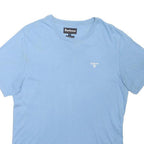 BARBOUR Mens Blue Crew Neck Short Sleeve T-Shirt M Casual Cotton Blend