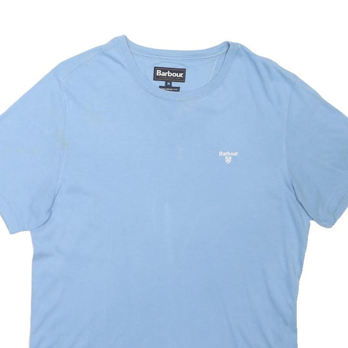 BARBOUR Mens Blue Crew Neck Short Sleeve T-Shirt M Casual Cotton Blend