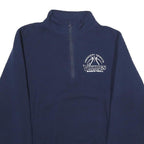 RUSSELL ATHLETIC Mens Navy Blue Cotton Zip Up Basketball Jacket S Plain Casual