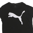 PUMA Womens Black S Graphic T-Shirt Short Sleeve Crew Neck Cotton Logo