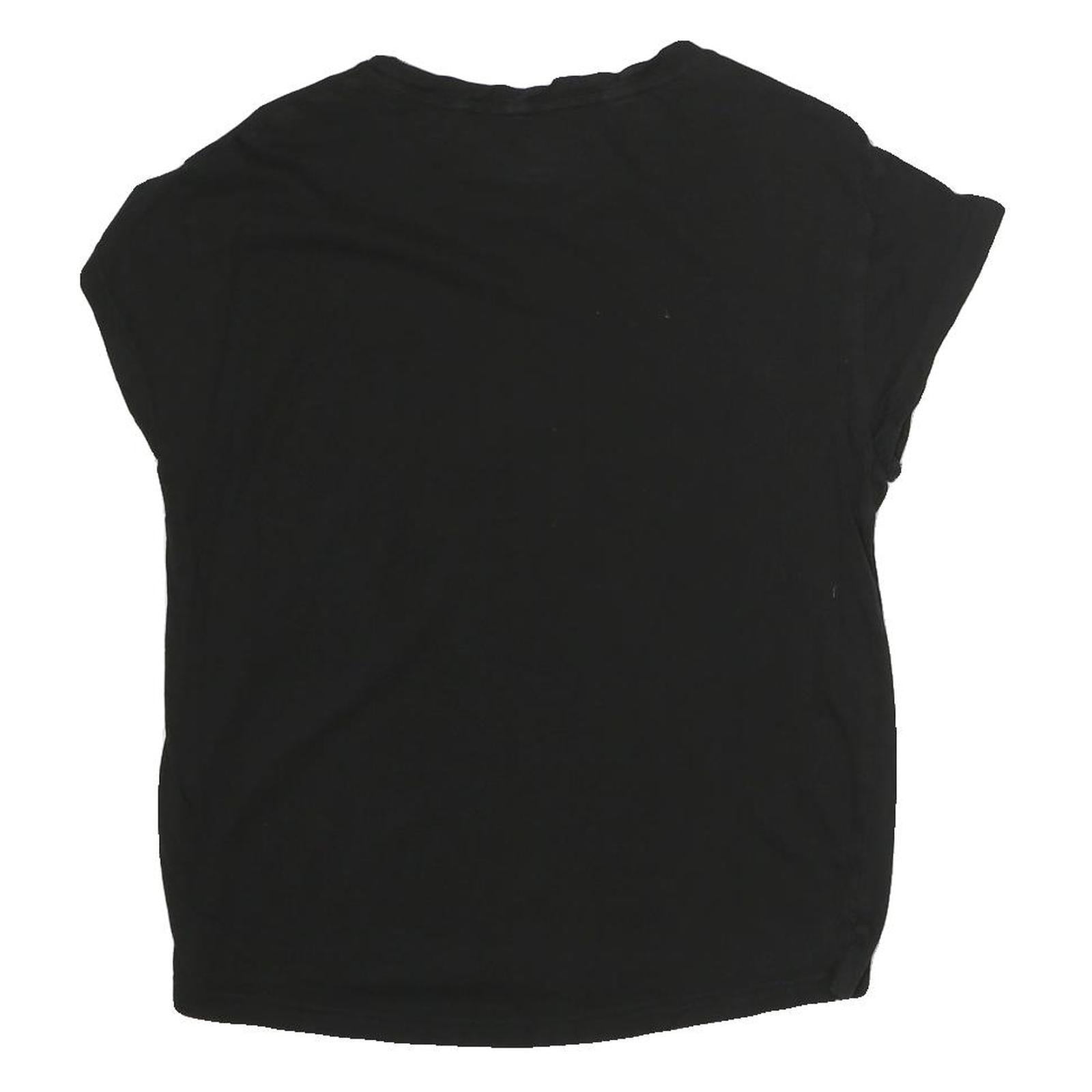 PUMA Womens Black S Graphic T-Shirt Short Sleeve Crew Neck Cotton Logo