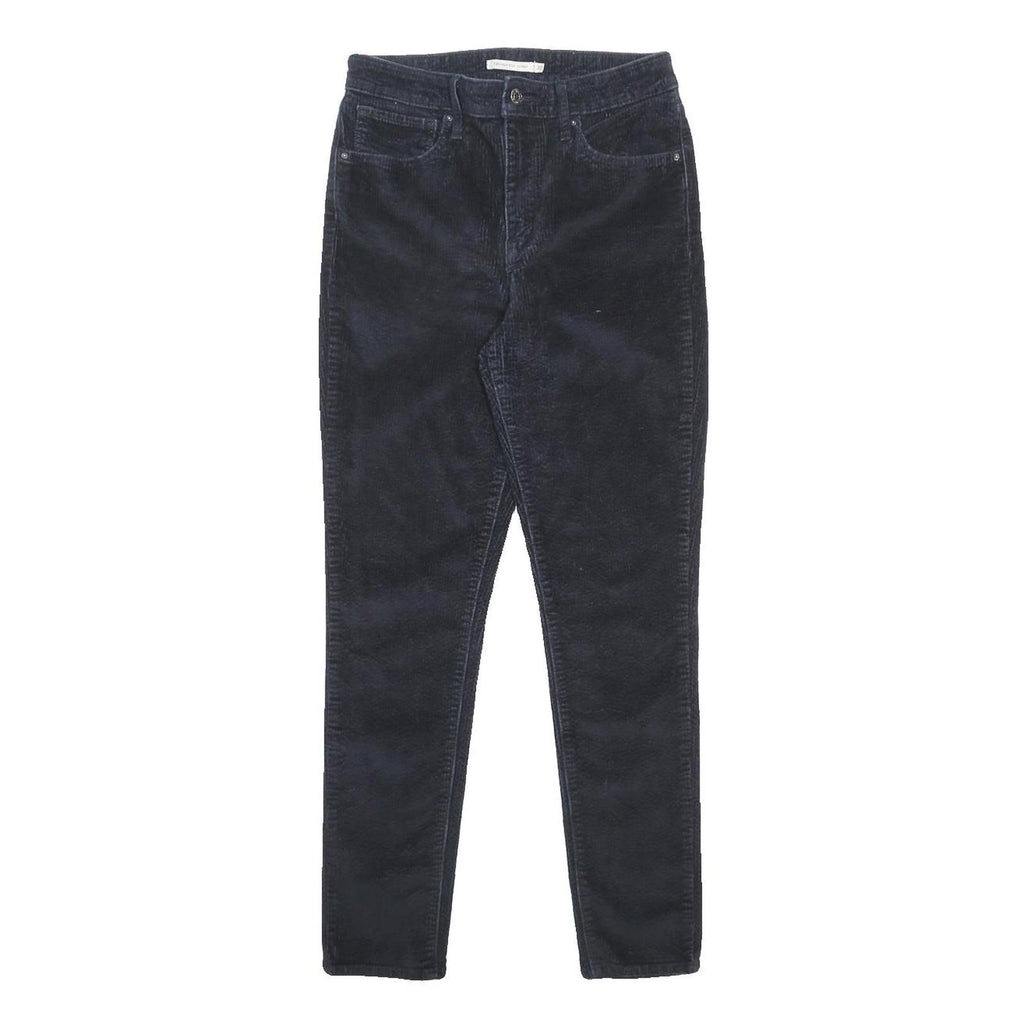 LEVI'S Womens Slim Navy Blue Corduroy Trousers W30 L30 Zip Classic Fit