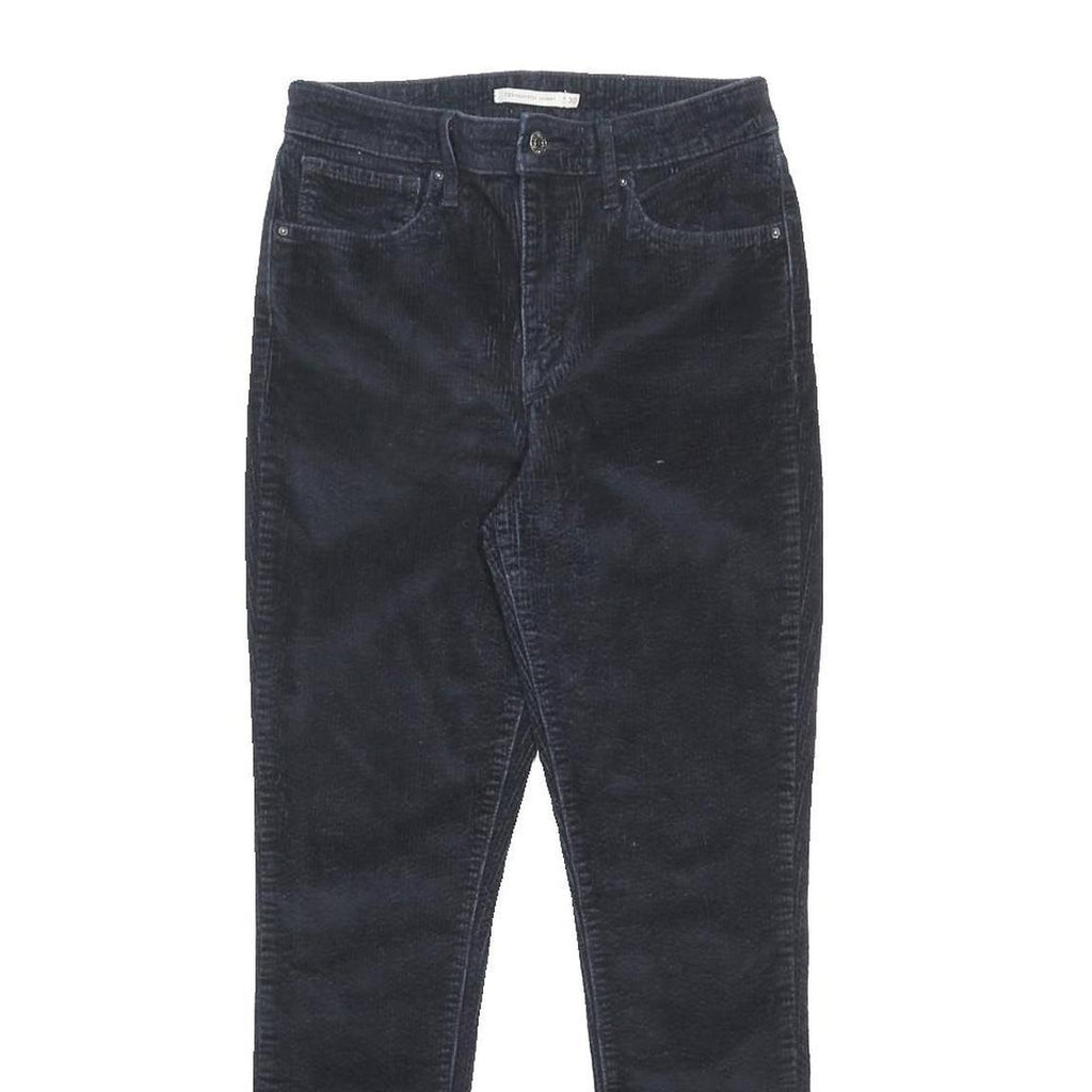 LEVI'S Womens Slim Navy Blue Corduroy Trousers W30 L30 Zip Classic Fit