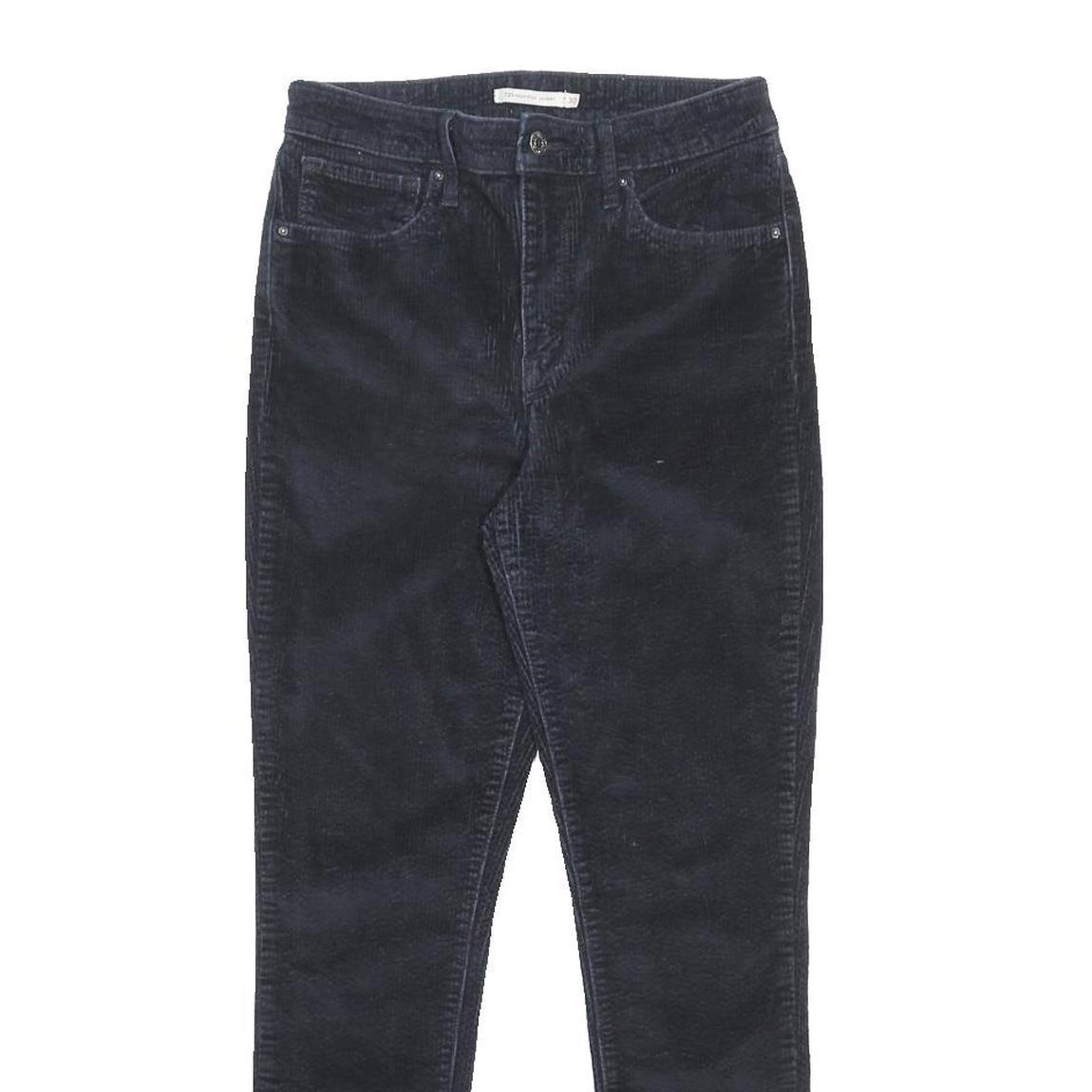 LEVI'S Womens Slim Navy Blue Corduroy Trousers W30 L30 Zip Classic Fit