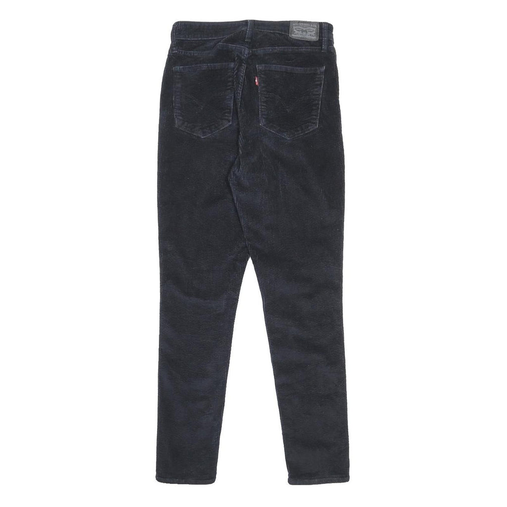 LEVI'S Womens Slim Navy Blue Corduroy Trousers W30 L30 Zip Classic Fit