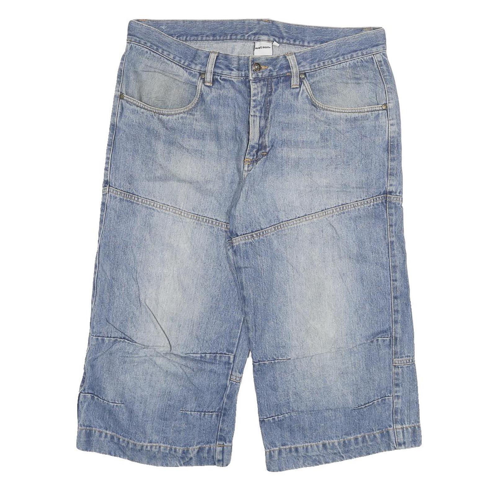 WATSONS Mens Denim Blue Casual Shorts 2XL W34 Cotton Blend Relaxed Fit