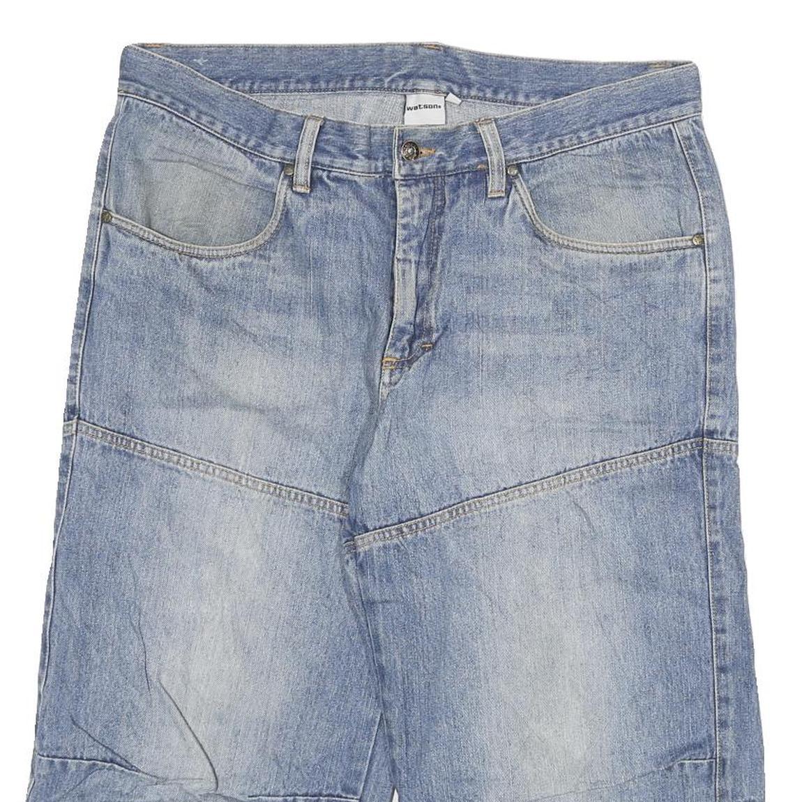 WATSONS Mens Denim Blue Casual Shorts 2XL W34 Cotton Blend Relaxed Fit