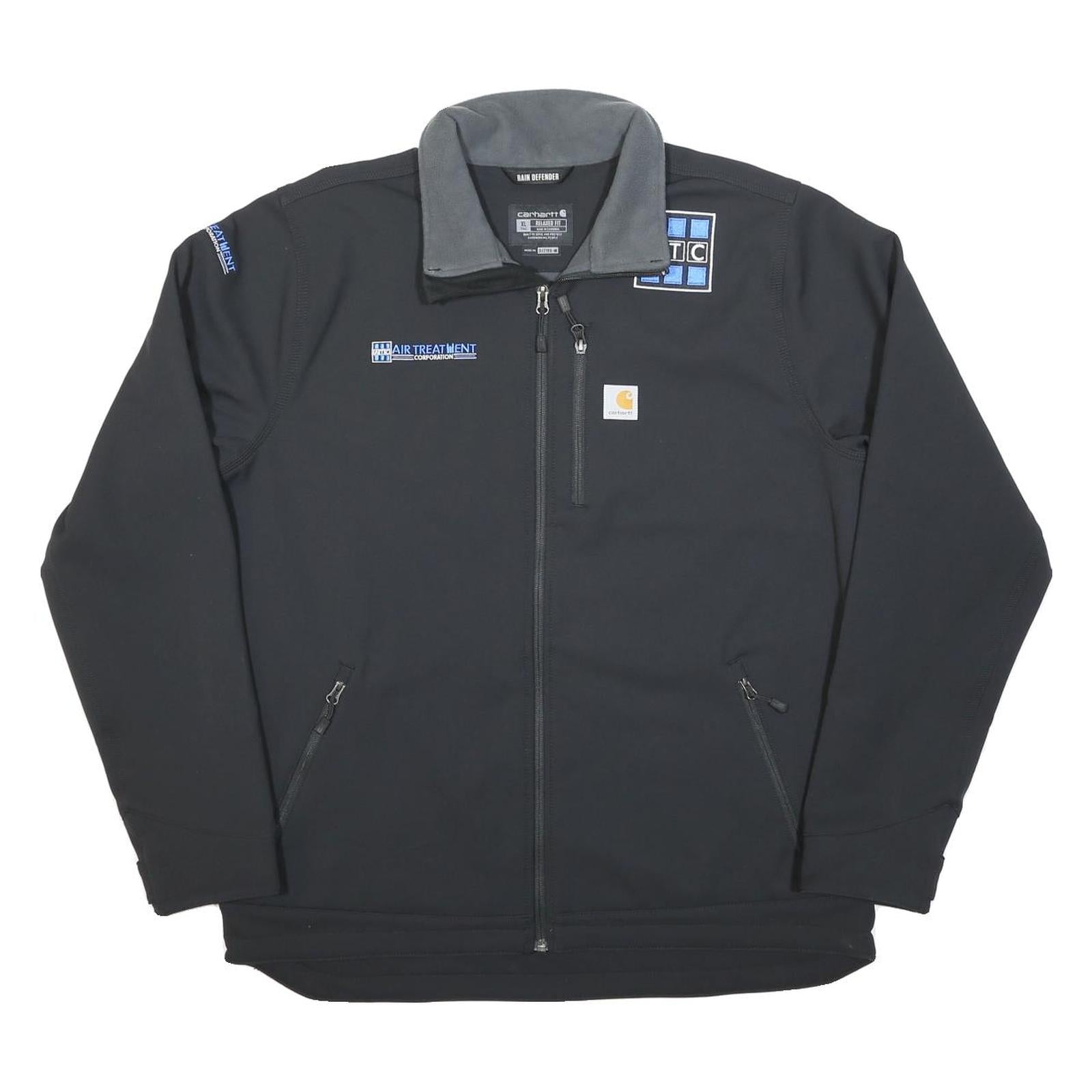 CARHARTT Mens Black Worker Nylon Jacket XL Zip Plain Utility Workwear Corporate
