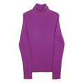 Womens Purple Plain Jumper Roll Neck Basic Knit M Soft Comfortable Casual