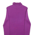 Womens Purple Plain Jumper Roll Neck Basic Knit M Soft Comfortable Casual