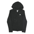 ADIDAS Womens Black ¼ Zip Hoodie XS Logo Sleeve Casual Cotton Blend Sweatshirt