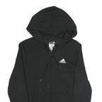 ADIDAS Womens Black ¼ Zip Hoodie XS Logo Sleeve Casual Cotton Blend Sweatshirt