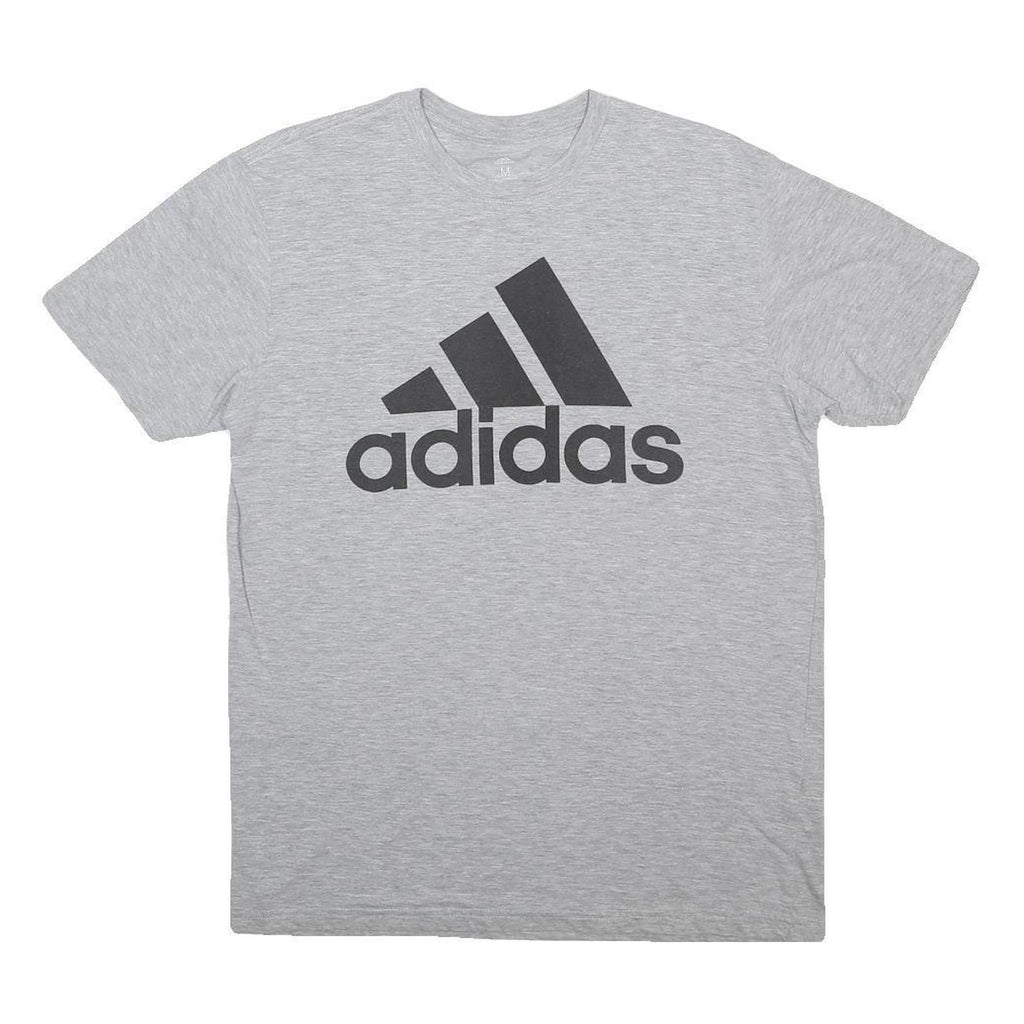 ADIDAS Mens Grey Graphic T-Shirt M Cotton Blend Crew Neck Short Sleeve Logo